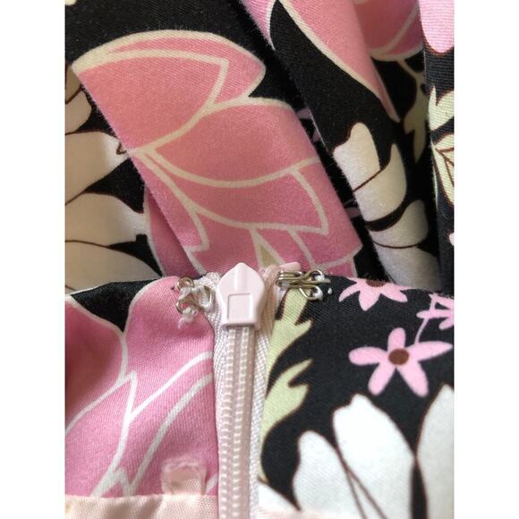 ISABEL & NINA Pink Floral Flared Skirt Size: 8 Cotton Blend Girly Feminine 50's - Picture 9 of 11